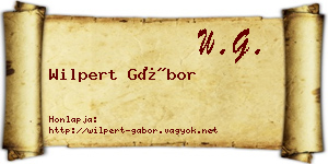 Wilpert Gábor névjegykártya