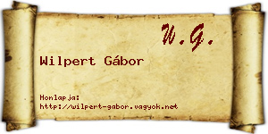 Wilpert Gábor névjegykártya